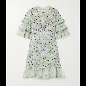 Needle and Thread tulle MEADOW SEQUIN mini dress